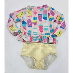 Ruffle Butts Long Sleeve Rash Guard Bikini Popsicles and Gingham